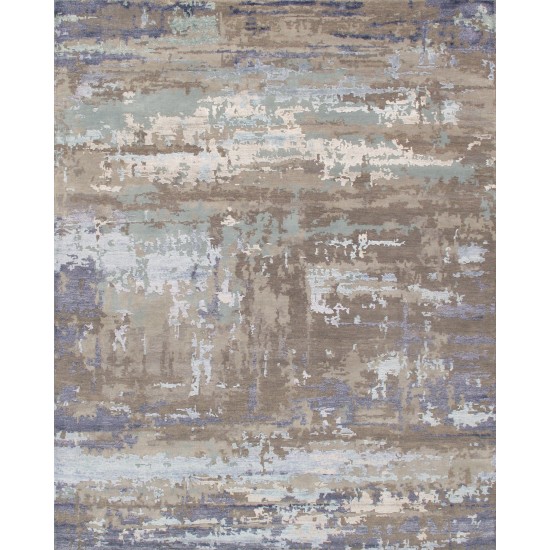 Pasargad Home Transitional Hand-Knotted Silk & Wool Area Rug- 7'11" X 10' 0"