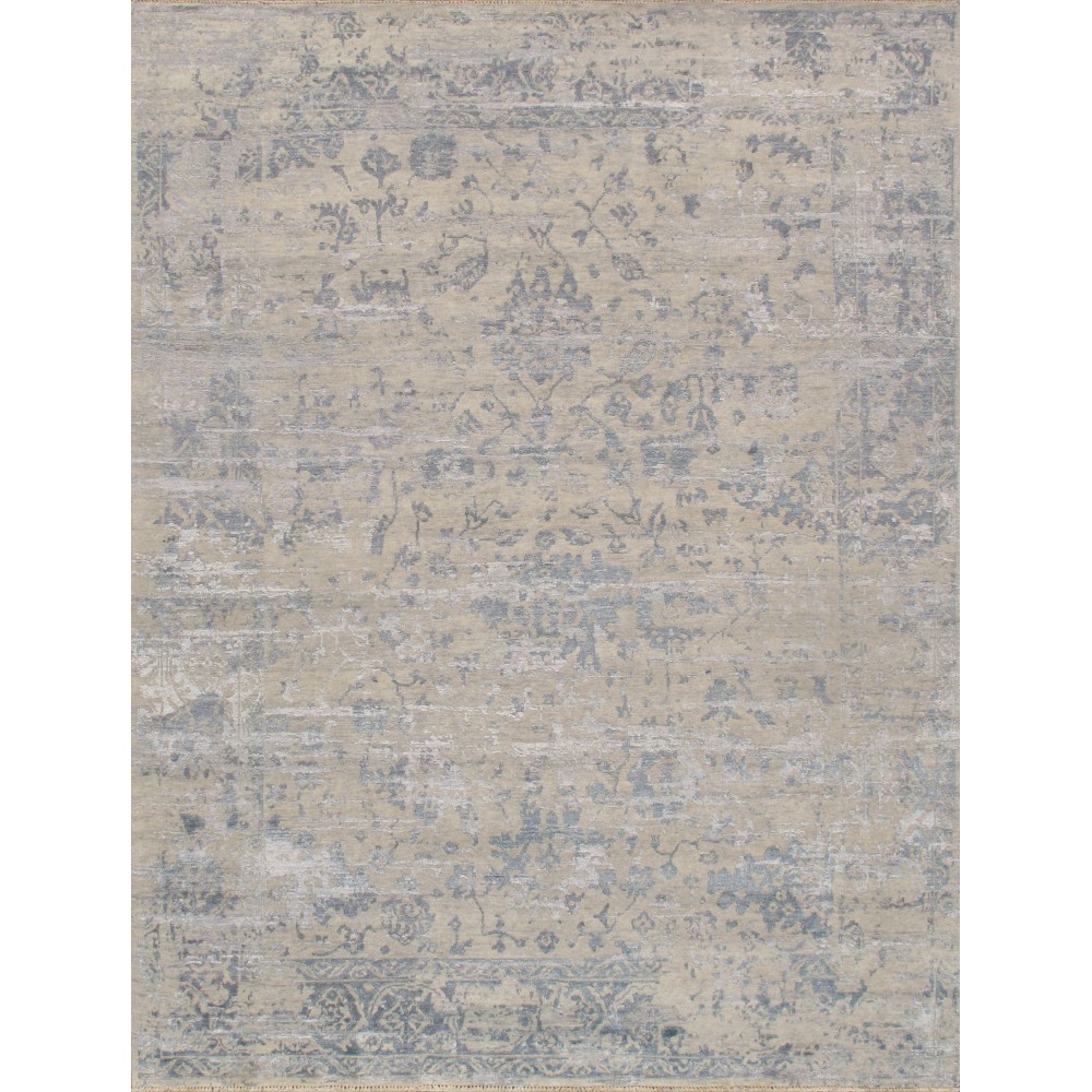 Pasargad Home Transitional Hand-Knotted Silk & Wool Area Rug- 7'11" X 9'10" Pasargad Home Transitional Hand-Knotted Silk & Wool Area Rug- 7'11" X 9'10"