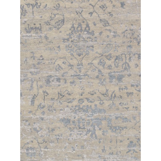 Pasargad Home Transitional Hand-Knotted Silk & Wool Area Rug- 7'11" X 9'10"