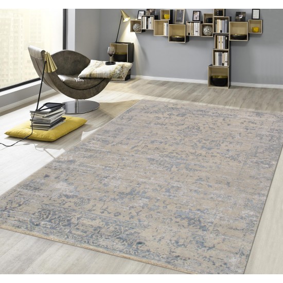 Pasargad Home Transitional Hand-Knotted Silk & Wool Area Rug- 7'11" X 9'10"
