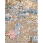 Pasargad Home Modern Hand-Knotted Blue Bsilk & Wool Area Rug- 2' 0" X 3' 0"