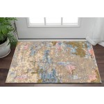 Pasargad Home Modern Hand-Knotted Blue Bsilk & Wool Area Rug- 2' 0" X 3' 0"