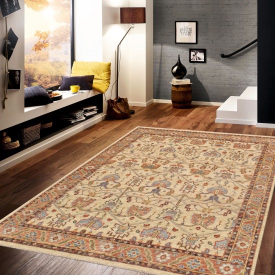 Pasargad Home Area Rug Sultanabad Hand-Knotted Wool Ivory 8' 0" X 10' 0"