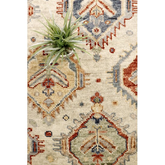 Pasargad Home Area Rug Heriz Hand-Knotted Wool Ivory 8' 0" X 10' 0"