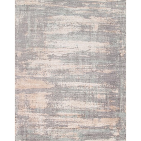 Modern Hand-Loomed Bamboo Silk & Wool Area Rug- 8' 0" X 10' 0" PEL-46v 8x10