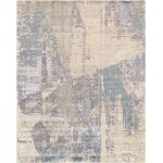 Pasargad Home Modern Hand-Knotted Grey Bsilk & Wool Area Rug- 9' 0" X 11'10"