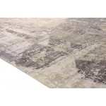 Pasargad Home Modern Hand-Knotted Grey Bsilk & Wool Area Rug- 9' 0" X 11'10"