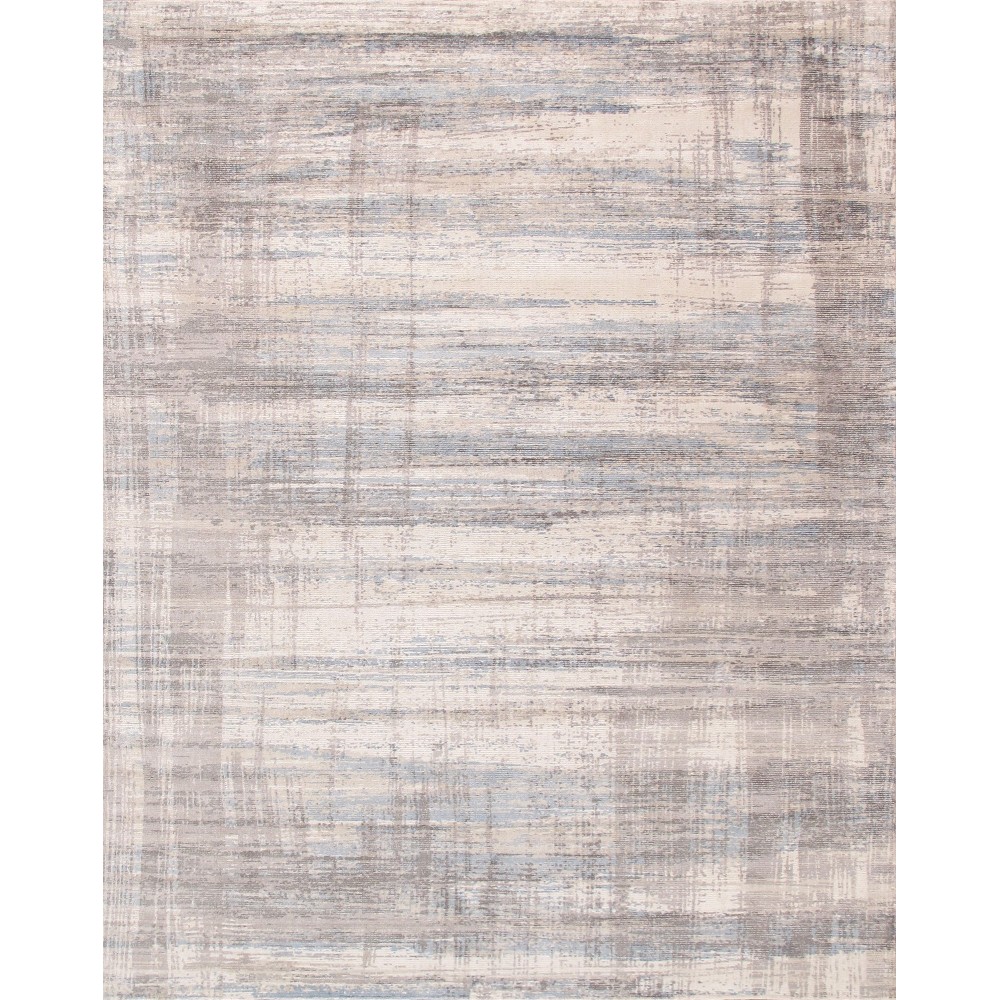 Pasargad Home Area Rug Modern Hand-Loomed Silk, wool Silver 6' 0" X 9' 0"