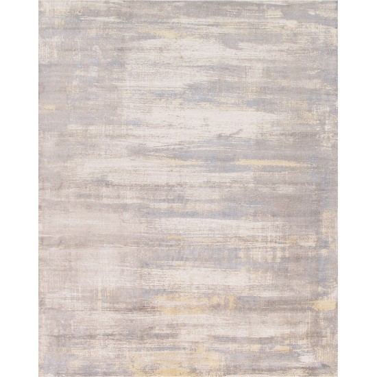 Pasargad Home Area Rug Modern Hand-Loomed Silk, wool Ivory 5' 0" X 8' 0"