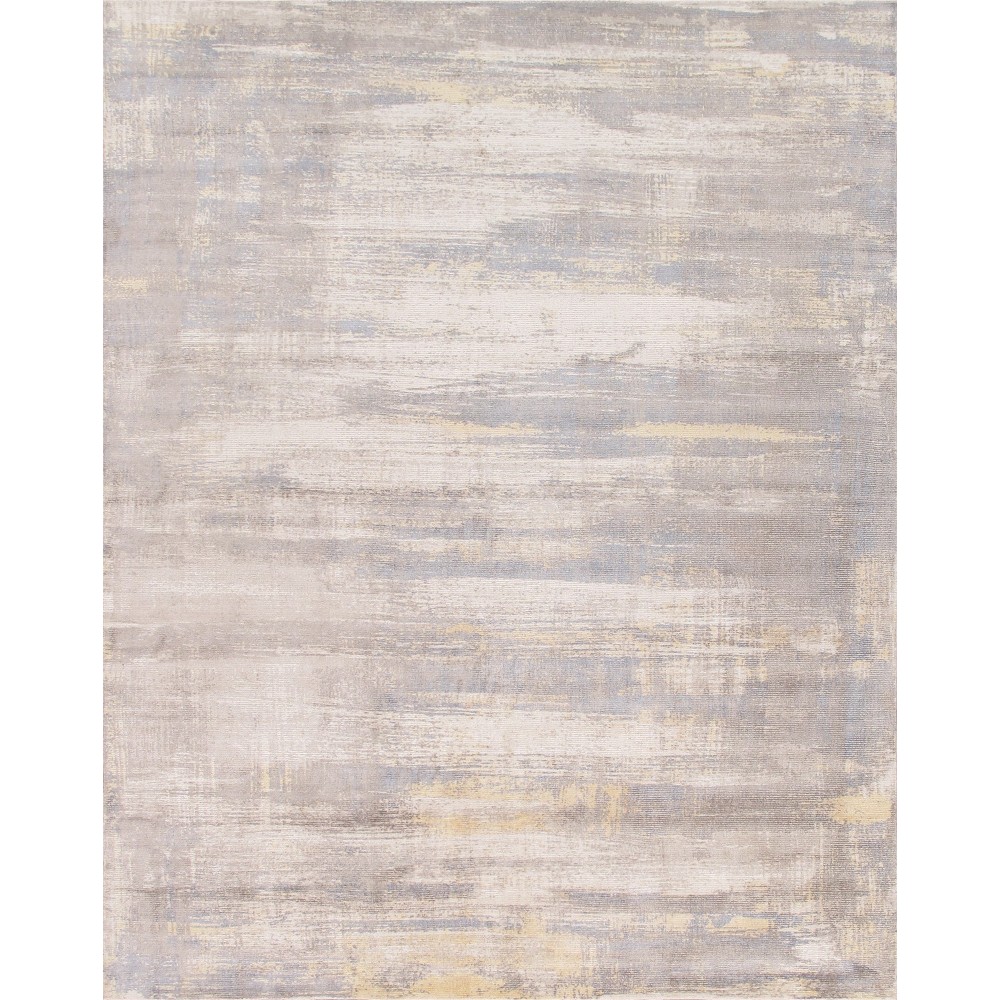 Pasargad Home Area Rug Modern Hand-Loomed Silk, wool Ivory 6' 0" X 9' 0"