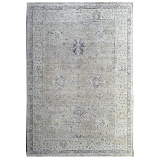 Pasargad Home Oushak Collection Hand-Knotted Wool Area Rug- 10' 1" X 13' 9"