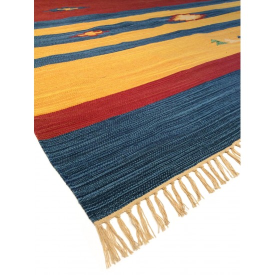 Pasargad Home Anatolian Kilim Collection Hand Woven Cotton Area Rug-5' x 8'