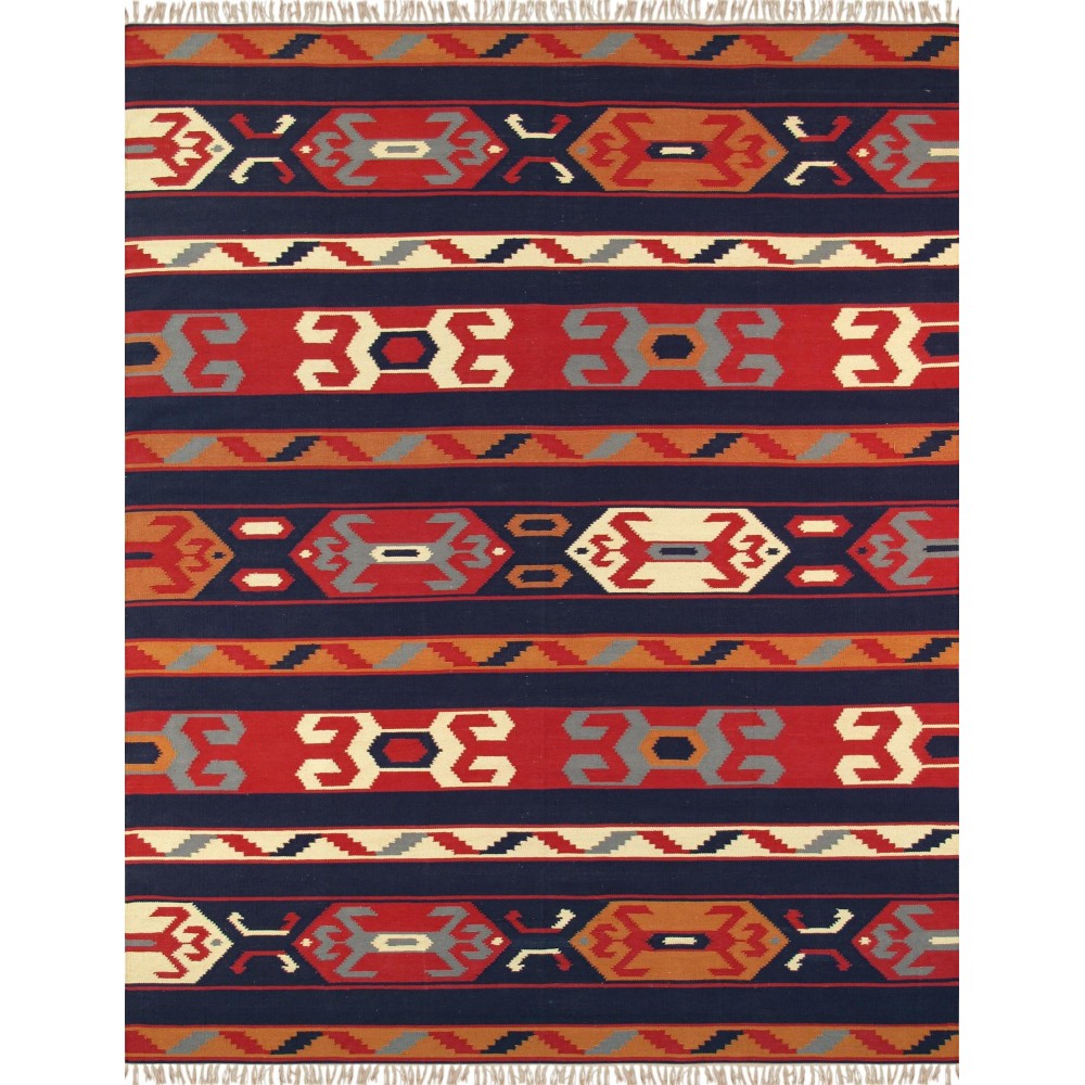 Pasargad Home Anatolian Collection Hand-Woven Cotton Area Rug- 6' 0" X 9' 0"