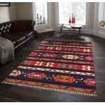 Pasargad Home Anatolian Collection Hand-Woven Cotton Area Rug- 6' 0" X 9' 0"