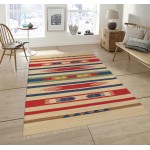 Pasargad Home Area Rug Anatolian Hand-Woven Cotton Beige 4' 0" X 6' 0"