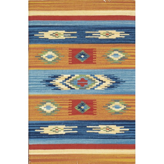 Pasargad Home Anatolian Collection Hand-Woven Cotton Area Rug- 5' 0" X 8' 0"