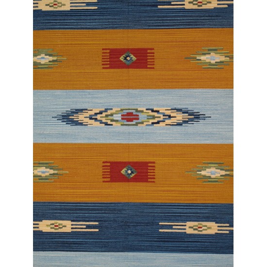 Pasargad Home Anatolian Collection Hand-Woven Cotton Area Rug- 5' 0" X 8' 0"