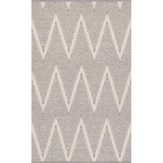 Pasargad Home Area Rug Simplicity Hand-Woven Cotton Grey 4' 0" X 6' 0"