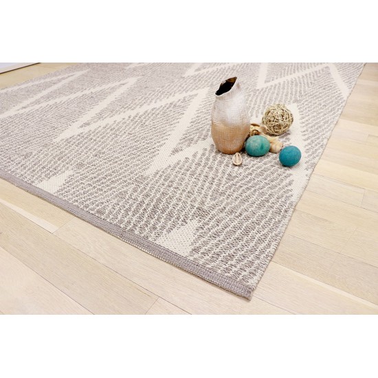 Pasargad Home Area Rug Simplicity Hand-Woven Cotton Grey 4' 0" X 6' 0"