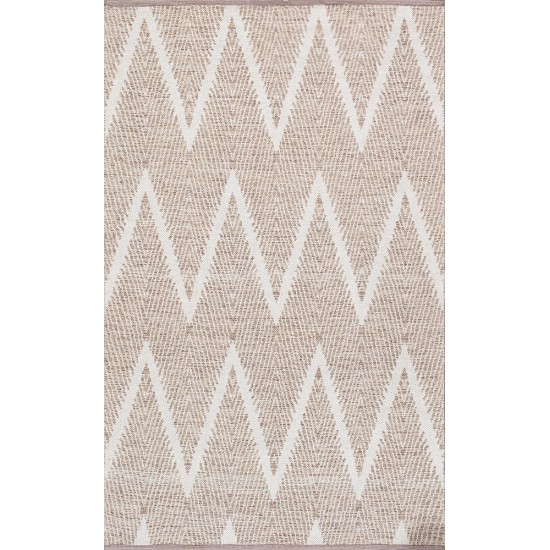 Pasargad Home Area Rug Simplicity Hand-Woven Cotton Beige 4' 0" X 6' 0"