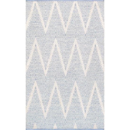 Pasargad Home Area Rug Simplicity Hand-Woven Cotton Aqua 4' 0" X 6' 0"