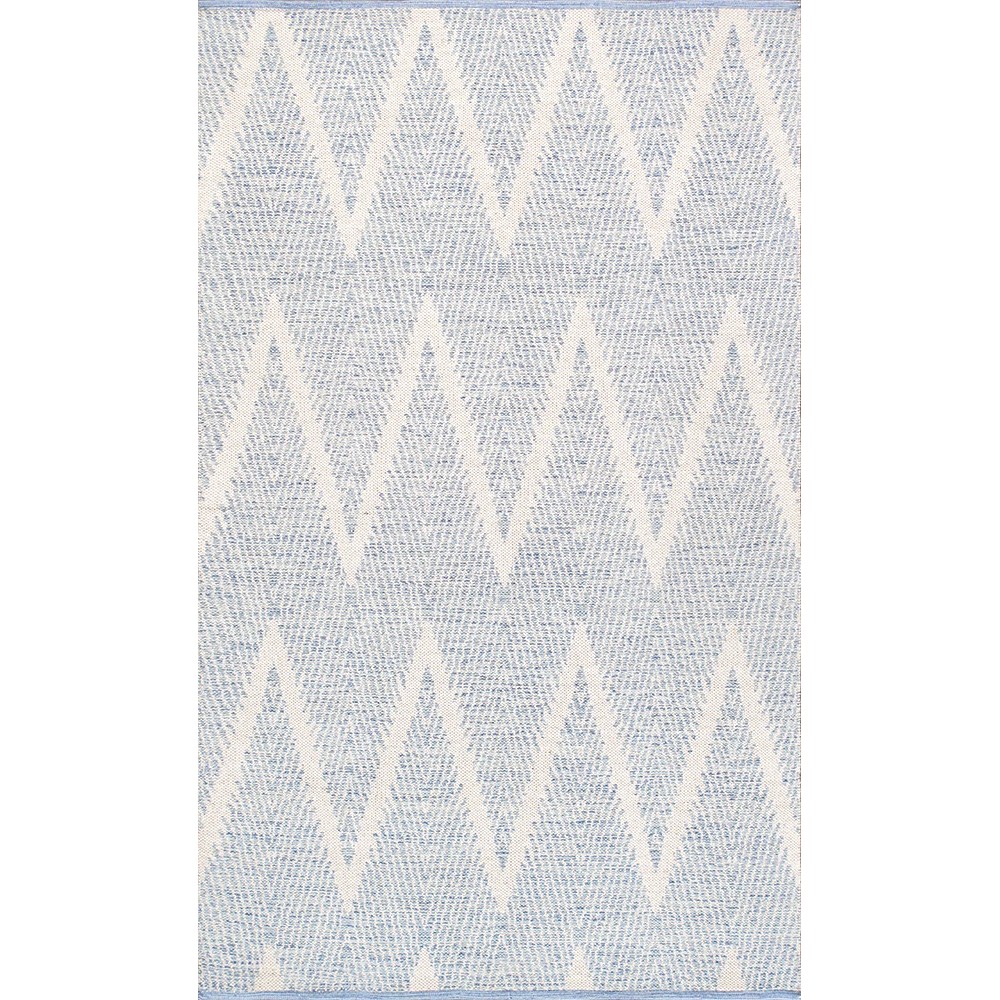 Pasargad Home Area Rug Simplicity Hand-Woven Cotton Aqua 4' 0" X 6' 0"