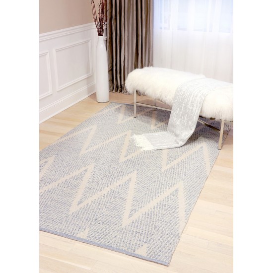 Pasargad Home Area Rug Simplicity Hand-Woven Cotton Aqua 4' 0" X 6' 0"