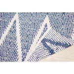 Pasargad Home Area Rug Simplicity Hand-Woven Cotton Navy 4' 0" X 6' 0"