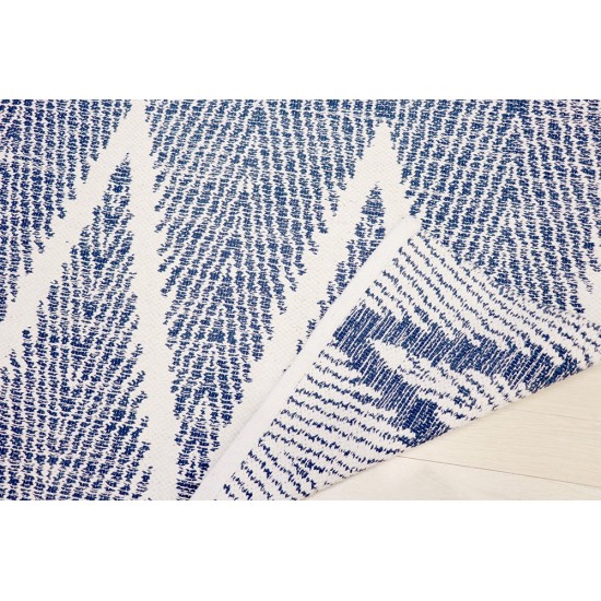 Pasargad Home Area Rug Simplicity Hand-Woven Cotton Navy 4' 0" X 6' 0"