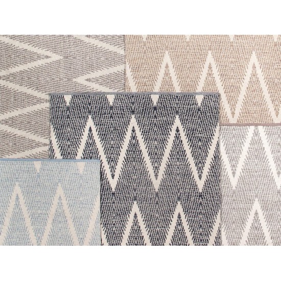 Pasargad Home Area Rug Simplicity Hand-Woven Cotton Navy 4' 0" X 6' 0"