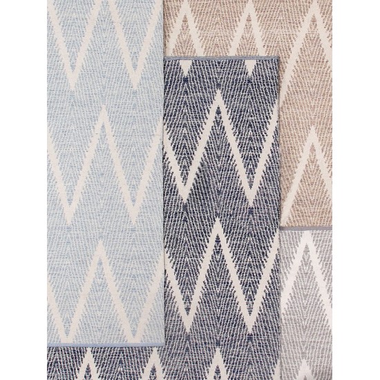 Pasargad Home Area Rug Simplicity Hand-Woven Cotton Navy 4' 0" X 6' 0"