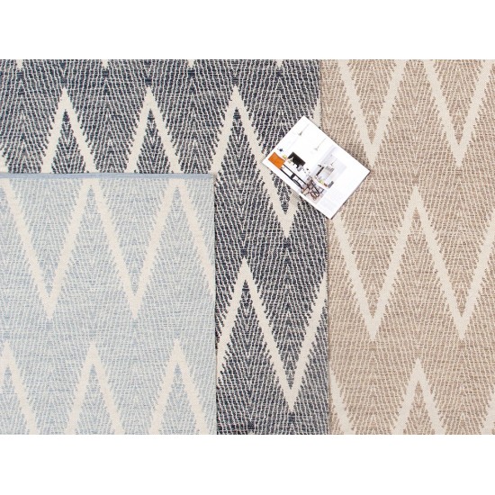 Pasargad Home Area Rug Simplicity Hand-Woven Cotton Navy 4' 0" X 6' 0"