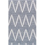 Pasargad Home Area Rug Simplicity Hand-Woven Cotton Navy 5' 0" X 8' 0"