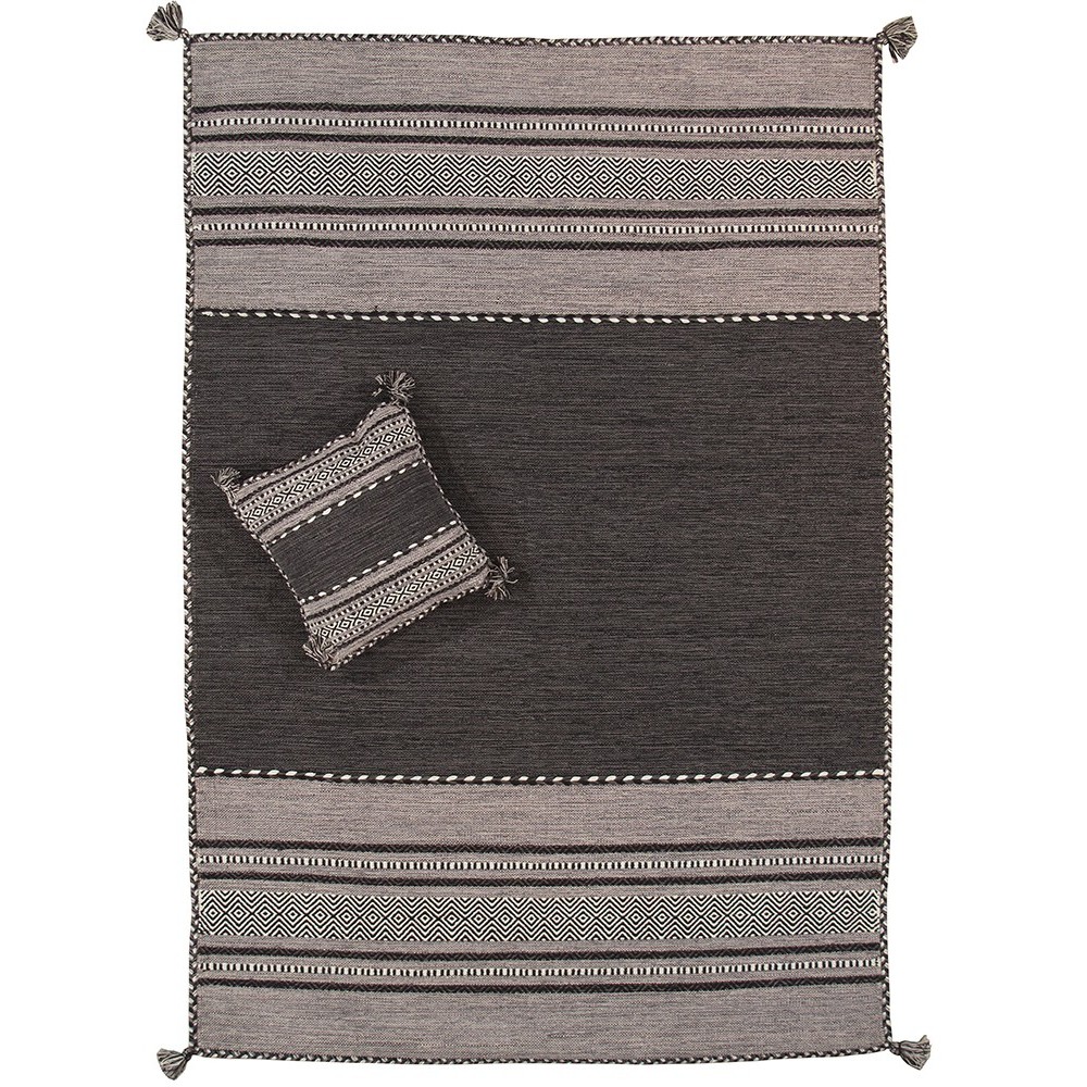 Pasargad Home Area Rug Kilim Hand-Woven Lamb's Wool Grey 8' 0" X 10' 0"