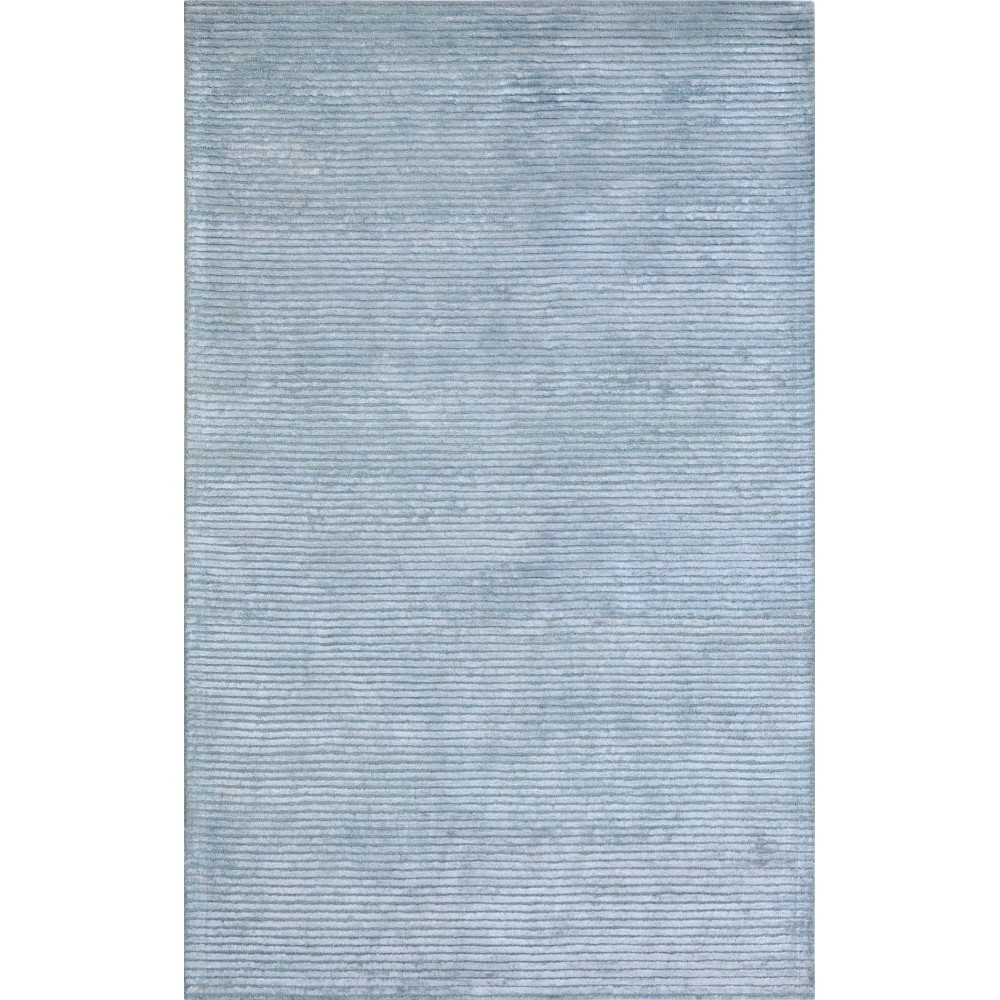 Pasargad Home Edgy Hand-Tufted Silk & Wool Blue Area Rug- 5' 0" X 8' 0"