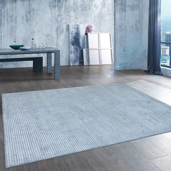 Pasargad Home Edgy Collection Hand-Tufted Silk & Wool Area Rug (10' x 14', Blue)
