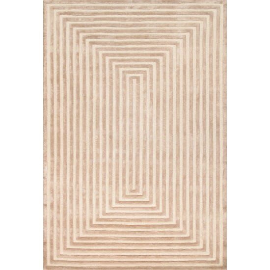 Edgy Hand-TuftedBamboo Silk & Wool Area Rug- 6' 0" X 9' 0" PVCM-05 6X9