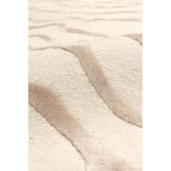 Pasargad Home Area Rug Edgar Tufted Silk, wool Ivory 6X 9