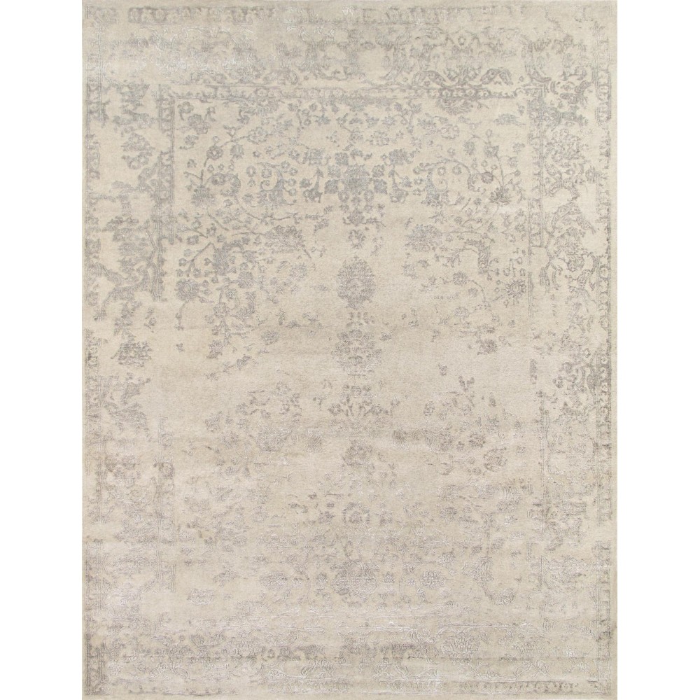 Pasargad Home Transitional Hand-Knotted Silk & Wool Area Rug- 9' 0" X 11' 11"