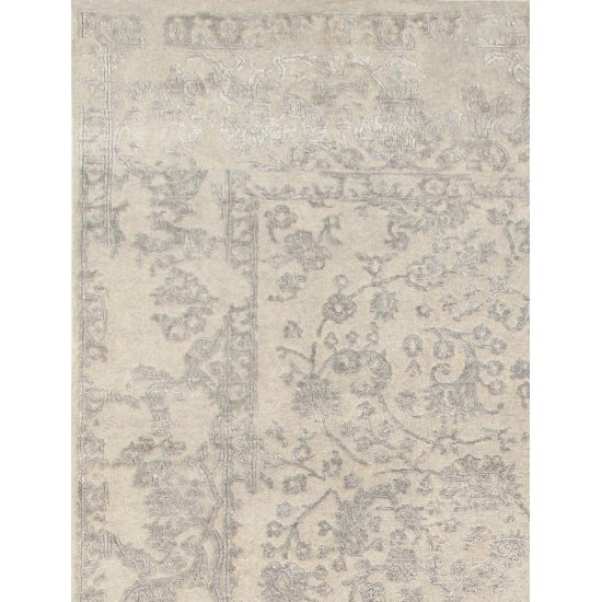 Pasargad Home Transitional Hand-Knotted Silk & Wool Area Rug- 9' 0" X 11' 11"