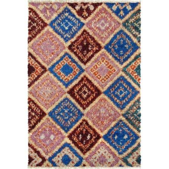 Pasargad Home Moroccan Hand-Knotted Lamb's Wool Area Rug- 5' 5" X 8' 5"