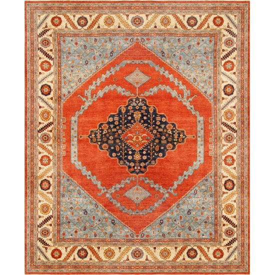 Pasargad Home Serapi Hand-Knotted Lamb's Wool Area Rug- 12' 1" X 15' 1"