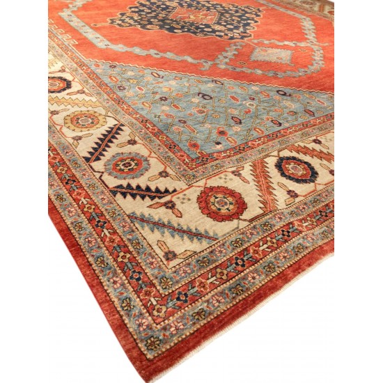 Pasargad Home Serapi Hand-Knotted Lamb's Wool Area Rug- 12' 1" X 15' 1"