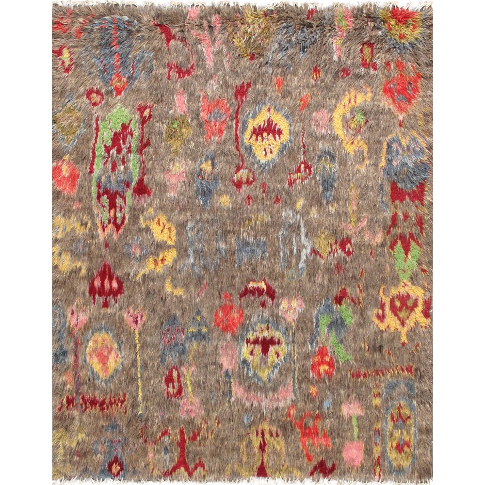 Pasargad Home Moroccan Collection Hand-Knotted Wool Area Rug- 7'10" X 9' 7"