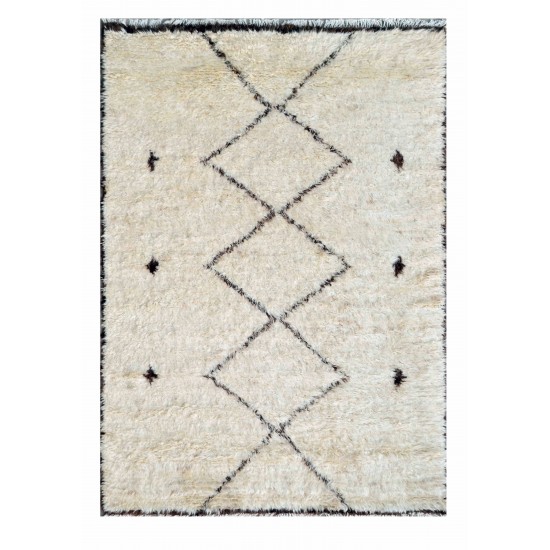 Pasargad Home Moroccan Collection Hand-Knotted Wool Runner 8'11" X 11'11"