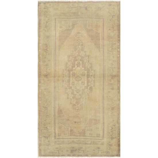 Pasargad Home Vintage Oushak Beige Lamb's Wool Area Rug- 3' 4" X 6' 3"