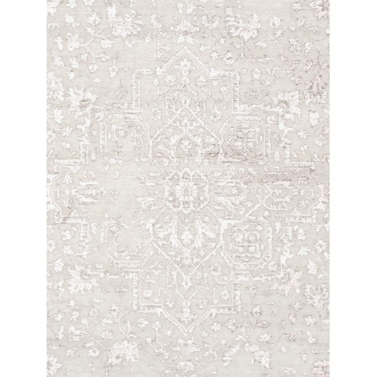 Pasargad Home Transitiona Hand-Knotted Silk & Wool Area Rug- 9' 0" X 12' 0"