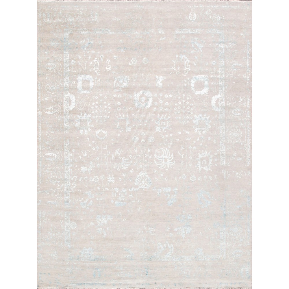 Pasargad Home Transitiona Hand-Knotted Silk & Wool Area Rug-10' 0" X 13' 5"