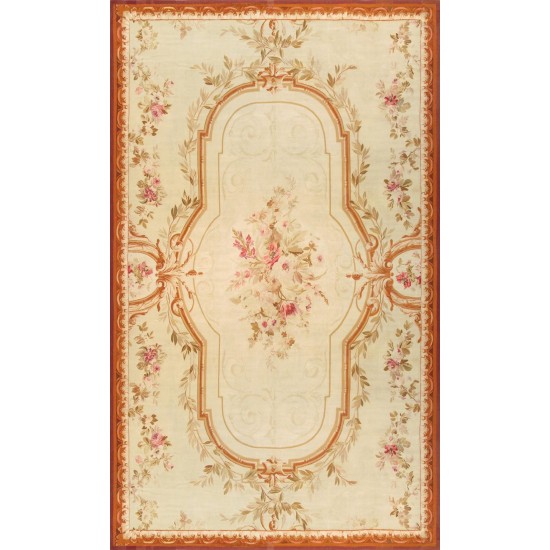 Pasargad Home Antique Abusson Beige Lamb's Wool Area Rug-11' 4" X 19' 0"