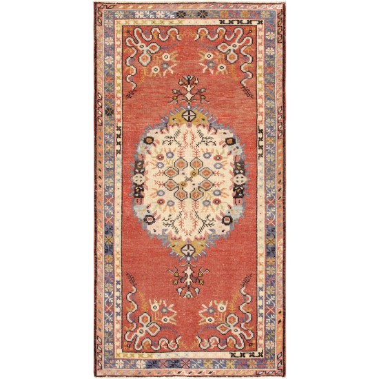 Pasargad Home Vintage Anatolian Collection Coral Wool Area Rug- 3' 0" X 5' 9"